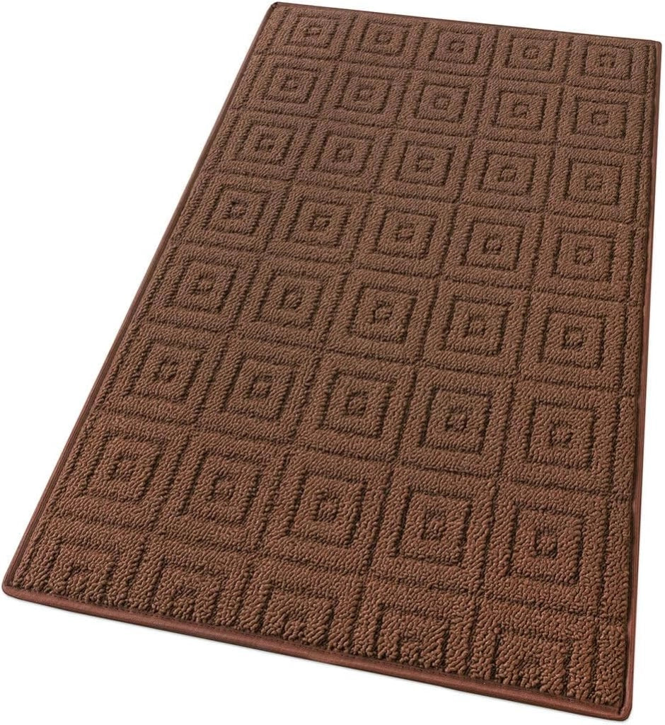 Tappeto Cucina 3D Antiscivolo Tinta Unita Assorbente Marrone 57x190 cm