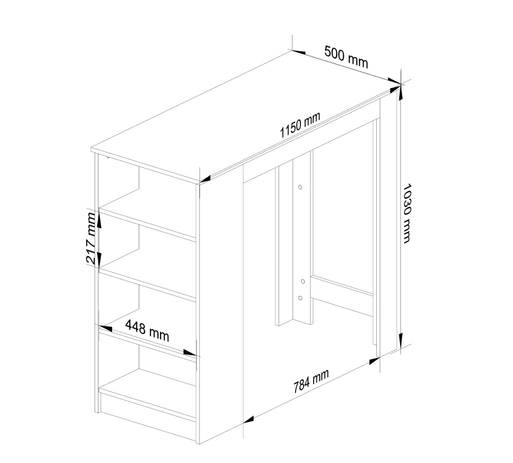 Tavolo da bar Bianca 115 cm 115x50x103 cm