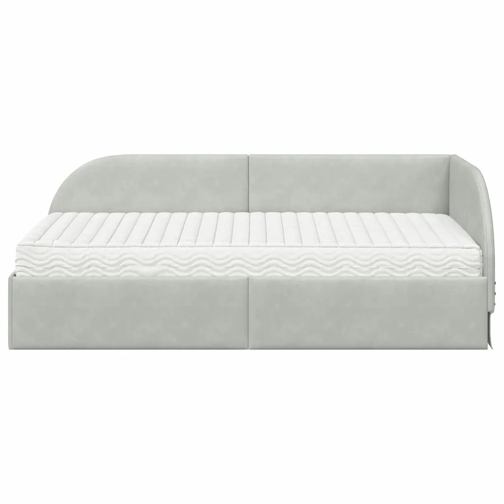 Struttura Letto Angolare con Materasso 2 pcs Grigio chiaro 3394204