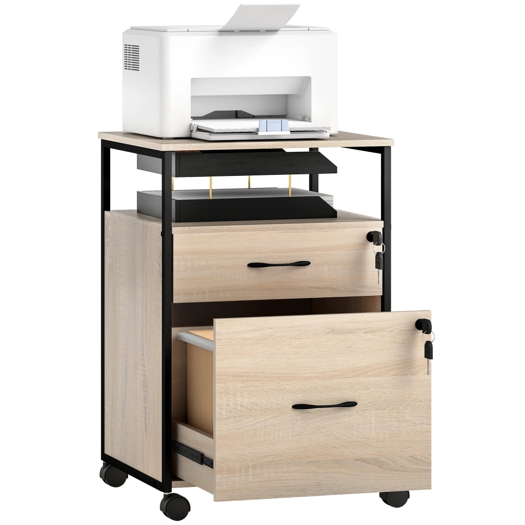 Scrivania con cassetti e ruote ¨C zephmum ¨C 44x40x66,5 cm legno