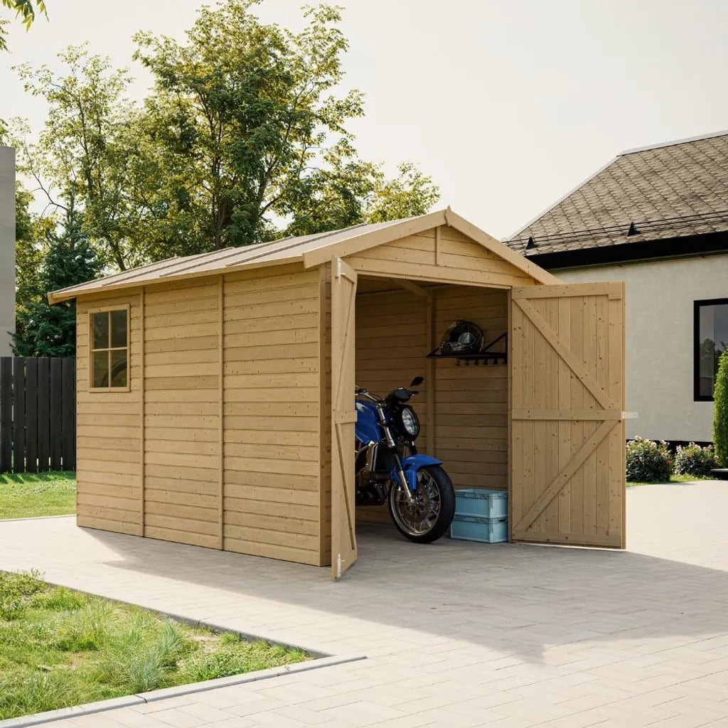 Garage in legno naturale A222x320x244 cm/6 m2 - TIMBELA M105