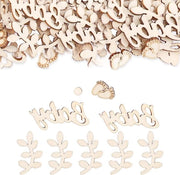Decorazione per tavola in legno per festa di compleanno con confetti per baby shower, impronte di piedi di bambino e bambina, salvia e decorazioni per tavola.