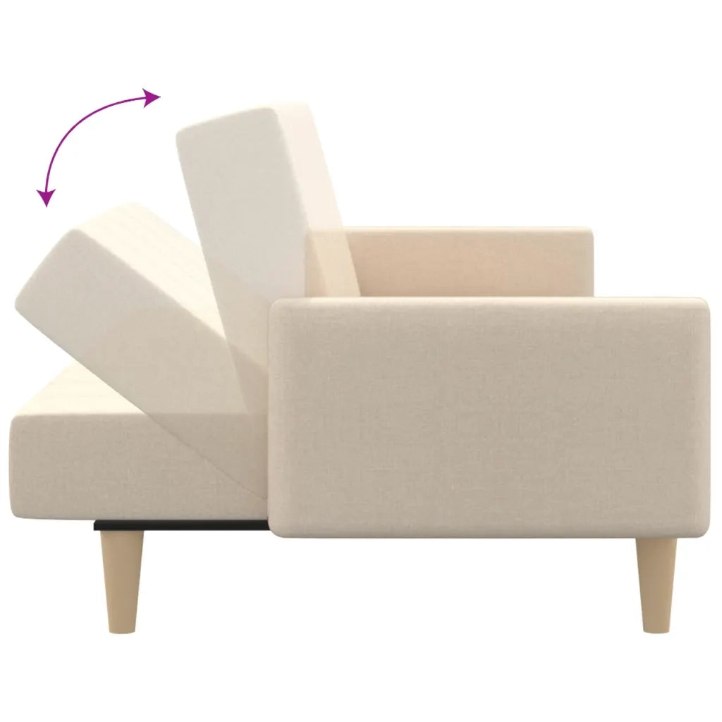 Divano letto | Sof¨¤ letto | Letto singolo a 2 Posti Crema in Tessuto
