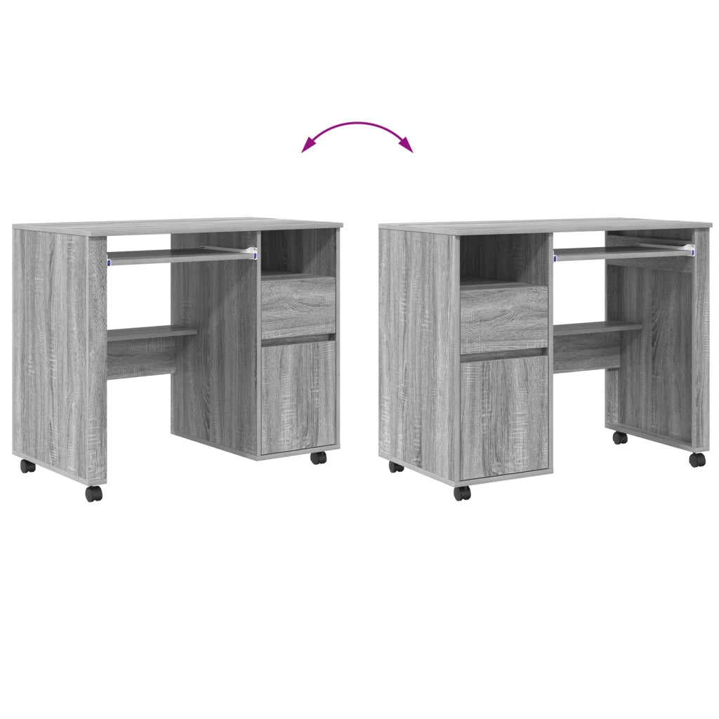Scrivania Grigia per Computer Grigio Sonoma Legno Ingegnerizzato