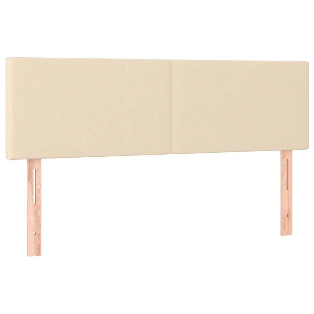 Letto a Molle con Materasso e LED Crema 140x190 cm in Tessuto
