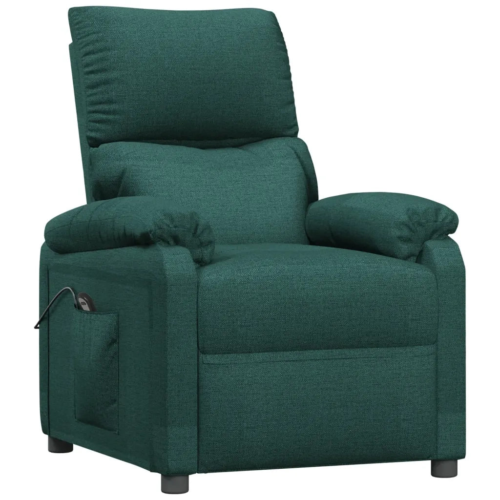 Poltrona Elettrica Reclinabile Verde Scuro in Tessuto