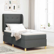 Letto a molle con materasso Grigio scuro 200 x 90 cm Tessuto 3340733