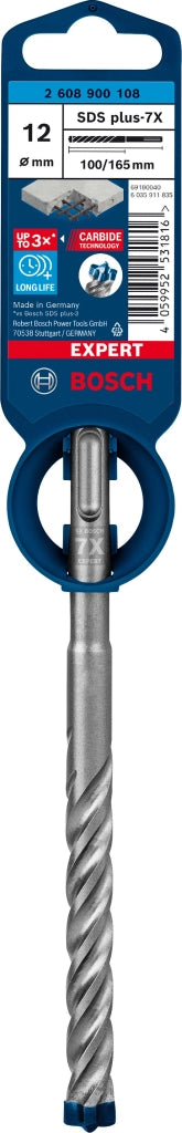 2608900108 - PUNTA BOSCH SDS PLUS 4 TAGLIENTI D.12mm X 100mm X165mm