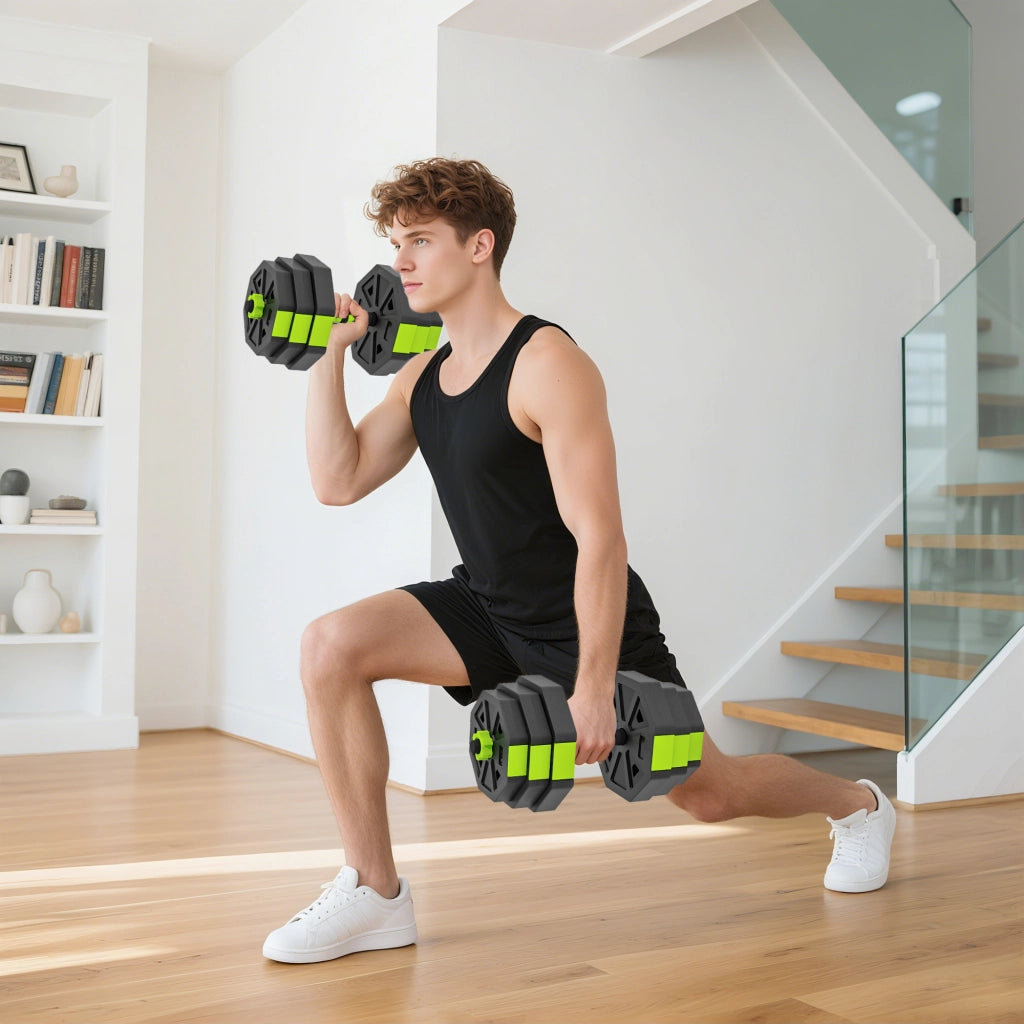 Mancuernas Ajustables 25 kg 6 en 1 ¨C zephmum ¨C Kettlebell Barra Soporte para Flexiones