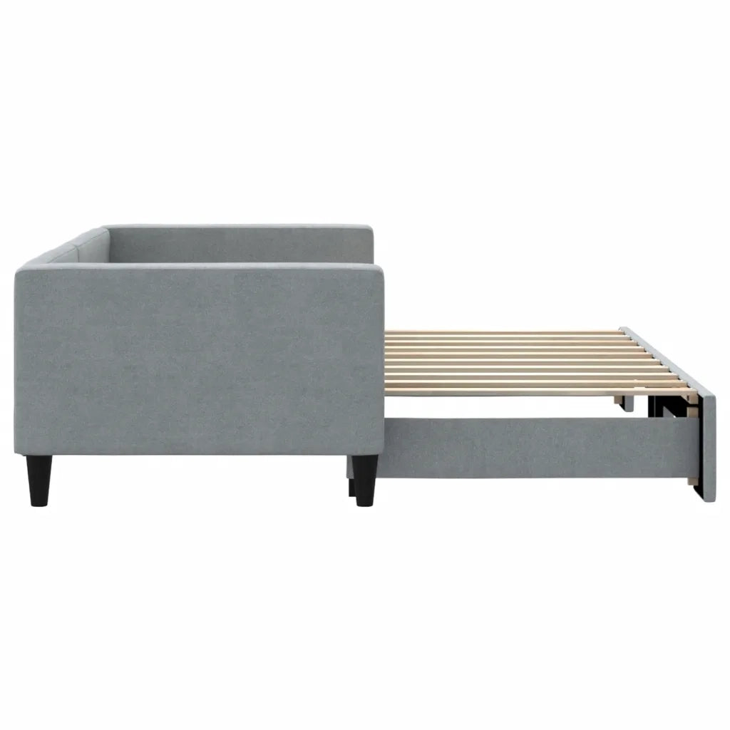 Divano Letto con Letto Estraibile Grigio Chiaro 100x190 Tessuto 3196655
