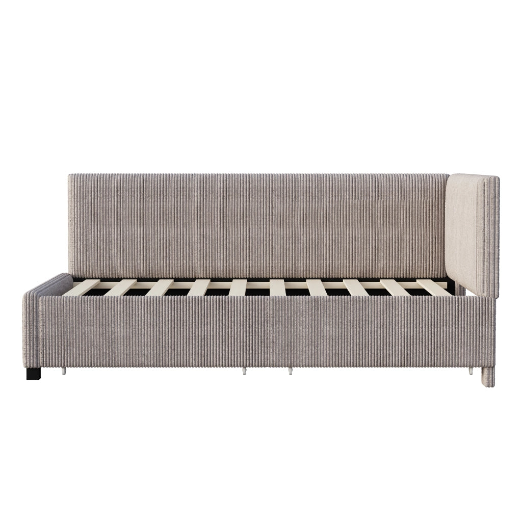 Letto poltrona funzionale in velluto grigio 90x200 cm