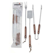POSATE BARBECUE SET 03550 OMPAGRILL - INOX/LEGNO CF=PZ 3 CM 55- 1 confezioni