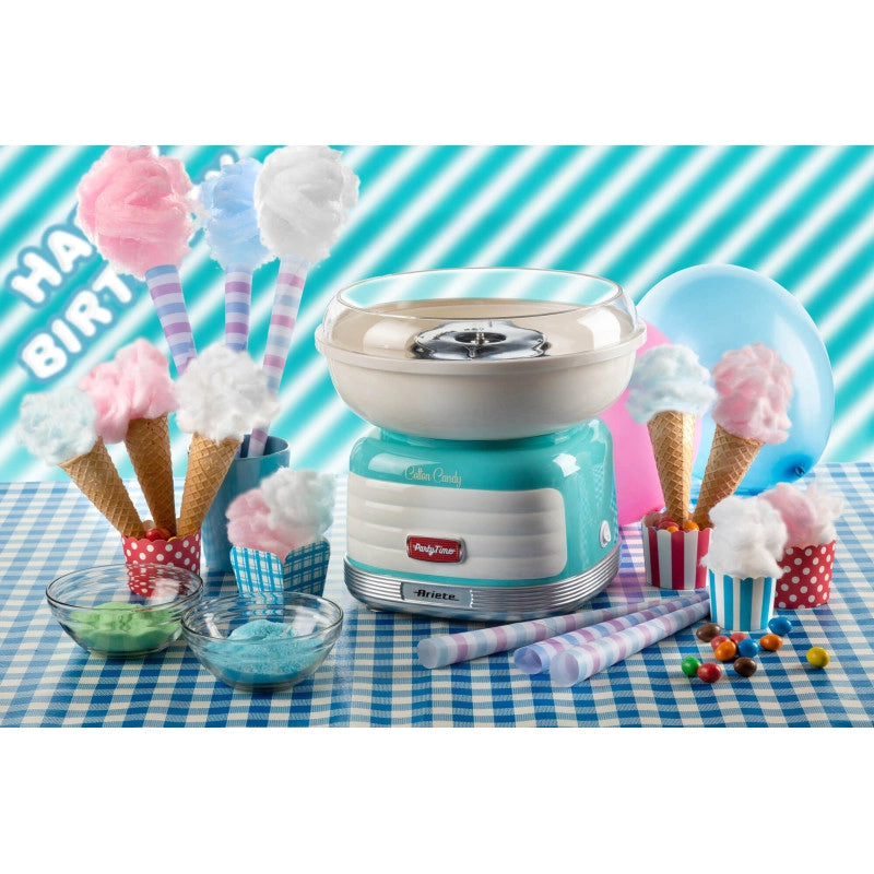 Macchina per Zucchero Filato - Compatibile con Zucchero Semolato e Caramelle Dure - 500 Watt - Azzurro