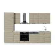Cucina componibile Fame-Line Pannello in quercia/Bianco 300 cm, PL Marmo Vicco
