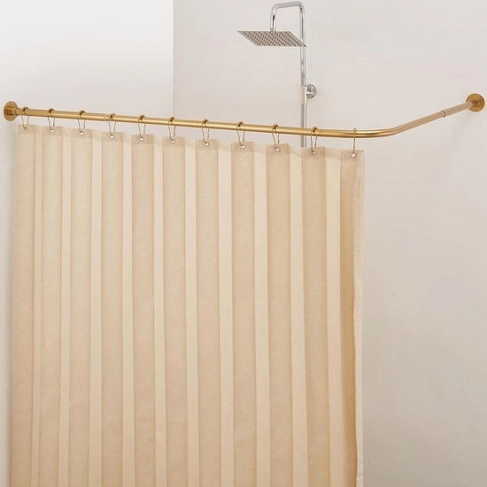 Douchegordijnstang L-verticaledo, 24"-53" - Maniglia in acciaio inossidabile a 90 gradi con ganci per la doccia