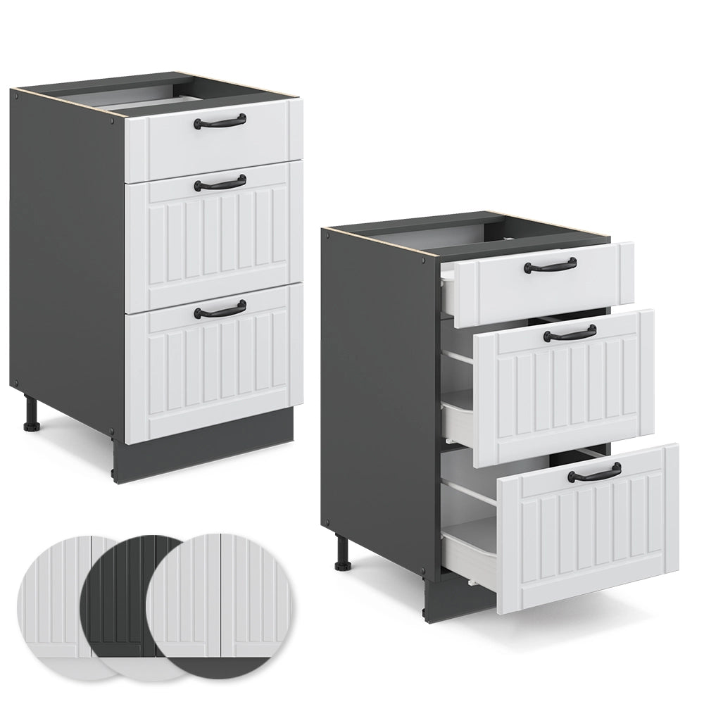 Vicco Mobiletto base per cucina Bianco casa di campagna 50 cm senza piano di lavoro