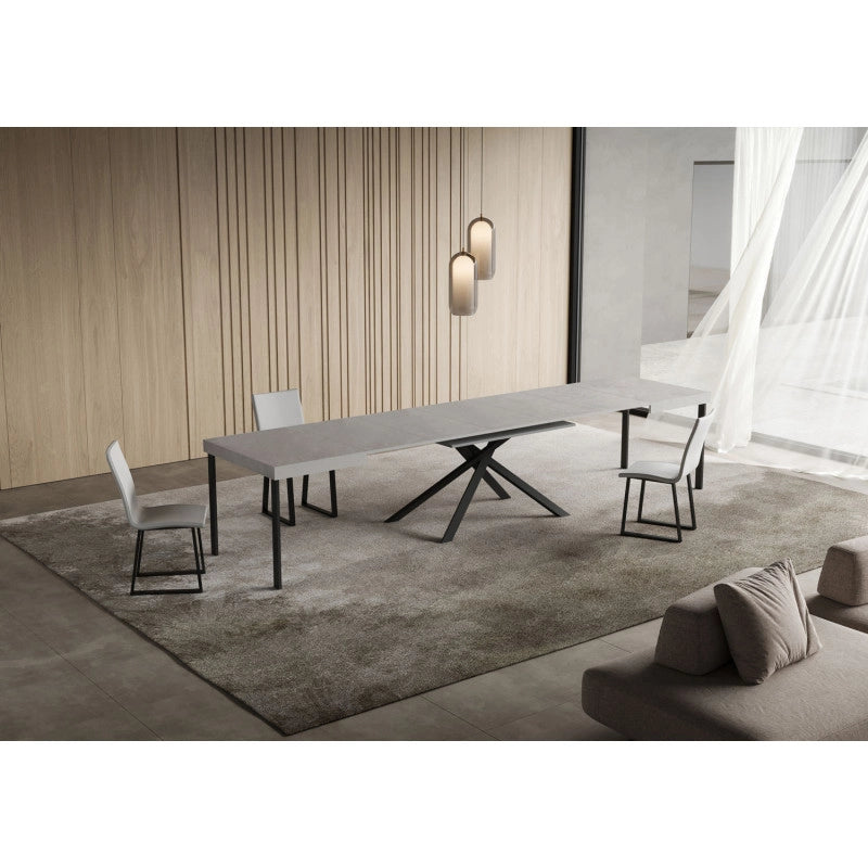 Tavolo allungabile 120/380x90 cm Niket telaio Antracite - Cashmere