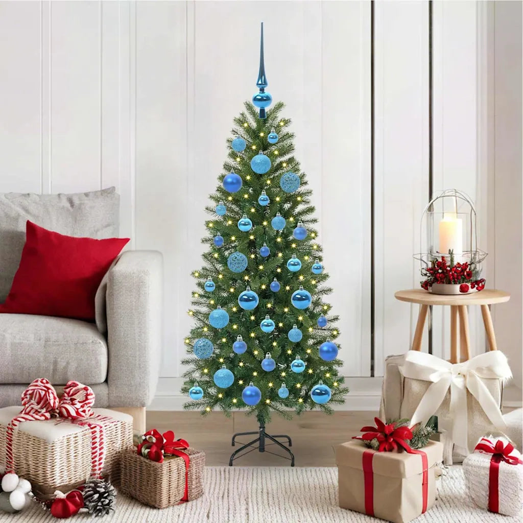 Albero di Natale artificiale con 150 LED Verde 120 cm PE e PVC 3397335