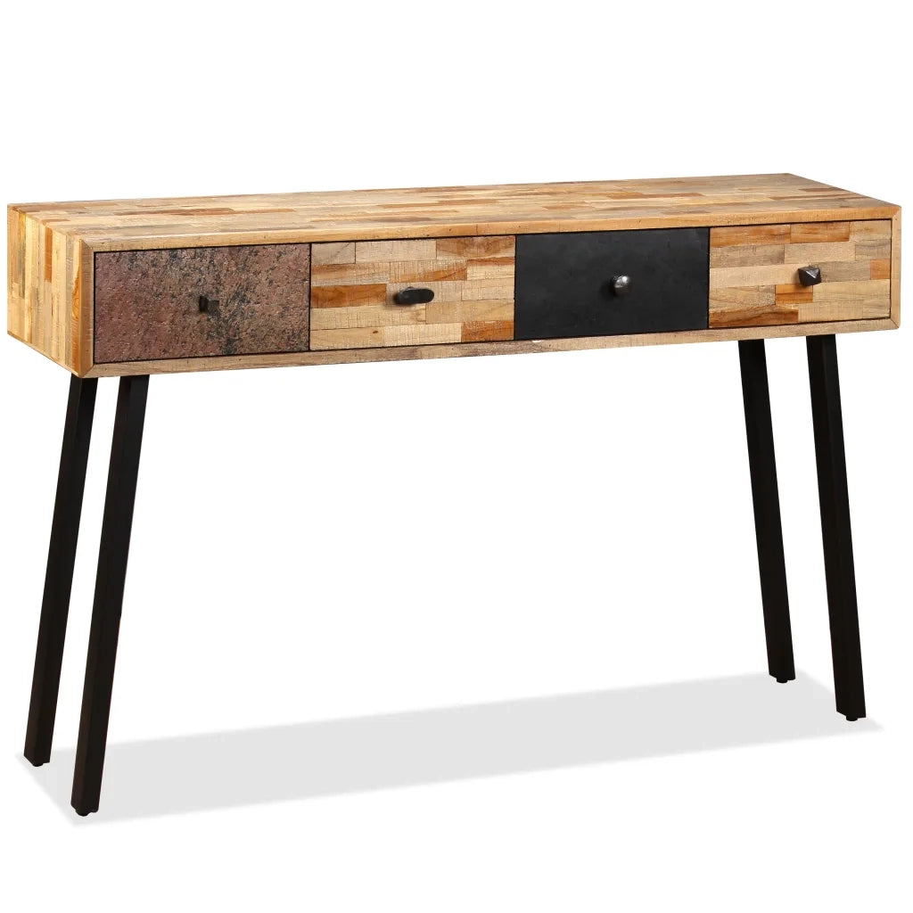 Tavolo Consolle in Legno Massello di Teak 120x30x76 cm 245403