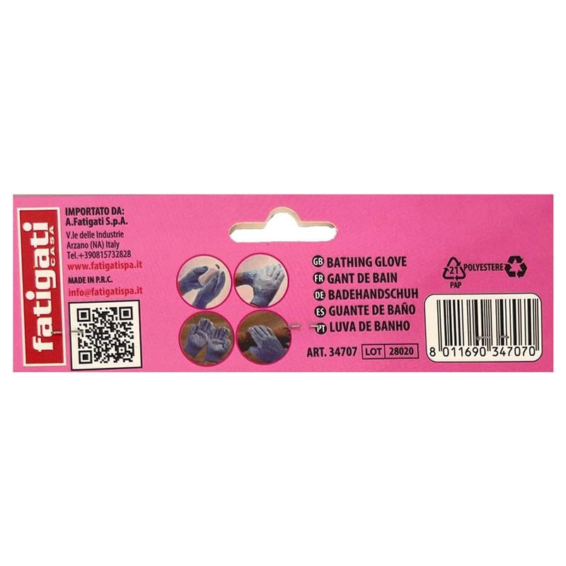GUANTO MASSAGGIO MATERIALE IN POLIESTERE ESFOLIANTE DOPPIA FACCIA  COLORI ASSORTITI 1 PZ