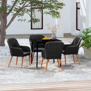 Set da Pranzo da Giardino 5 pz con Cuscini Nero 3099518