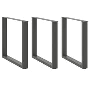Set di 3 gambe per tavolo da pranzo a forma di U 90 x 72 cm con piedini regolabili design moderno acciaio antracite 02_0057450