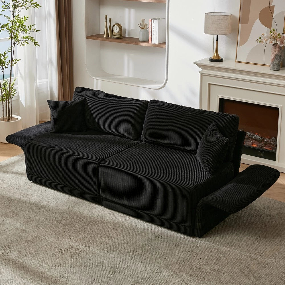 Divano letto estraibile ¨C Minimal ¨C Tessuto grigio 2 posti