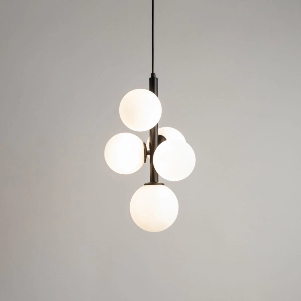 Lampada a sospensione Perla nera 5 sfere G9 Sigma