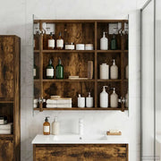 Mobiletto per specchio da bagno Rovere fumé 60 x 14,5 x 70 cm