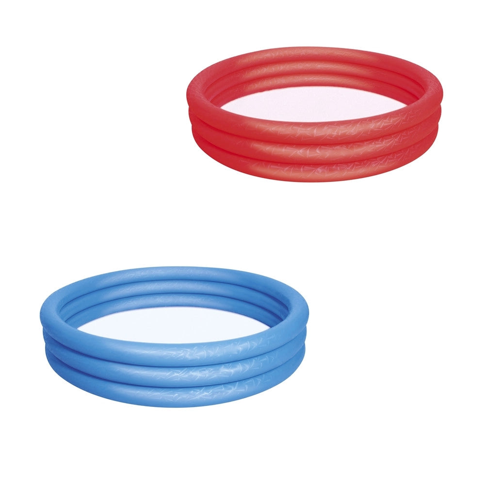 Trade Shop - Piscina Gonfiabile Tinta Unita Effetto Ghiaccio 3 Anelli 152x30cm Giardino 51026 -