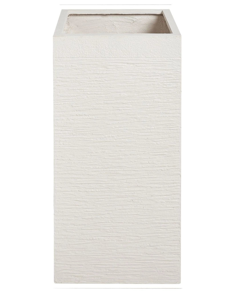 Vaso da fiori in argilla beige chiaro da giardino alto 33x33x70 cm resistente ai raggi UV