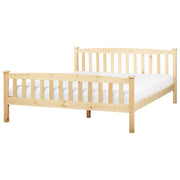 Letto matrimoniale in legno di pino chiaro 160 x 200 cm rete a doghe