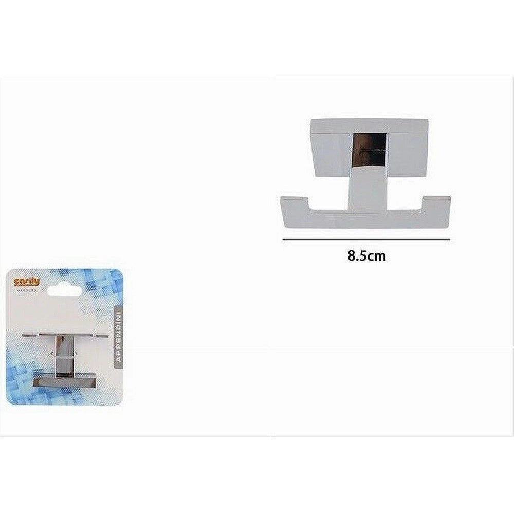 Trade Shop - Appendino Gancio Doppio Da Muro Porta Asciugamani Accappatoi Cromato Bagno 87211 -