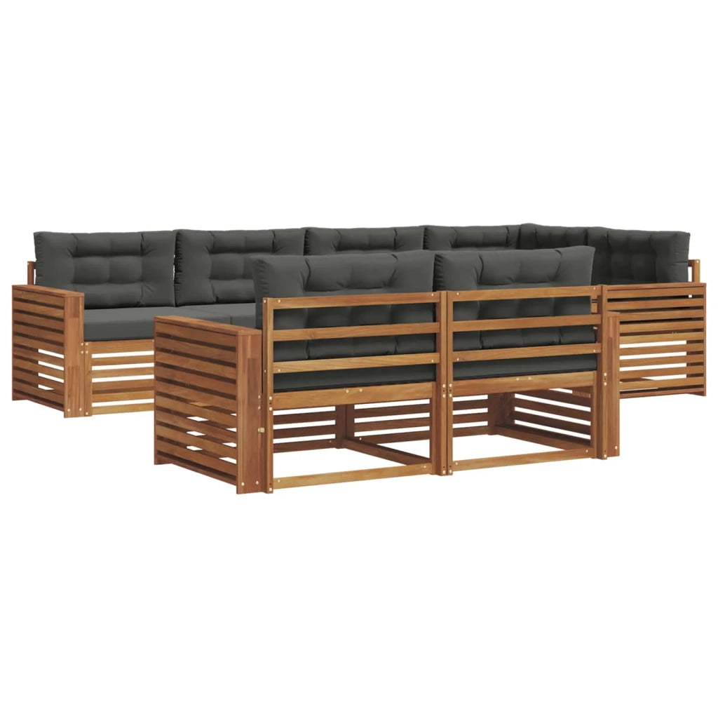 Set di divani da esterno con cuscino 7 pcs Naturale e Antracite