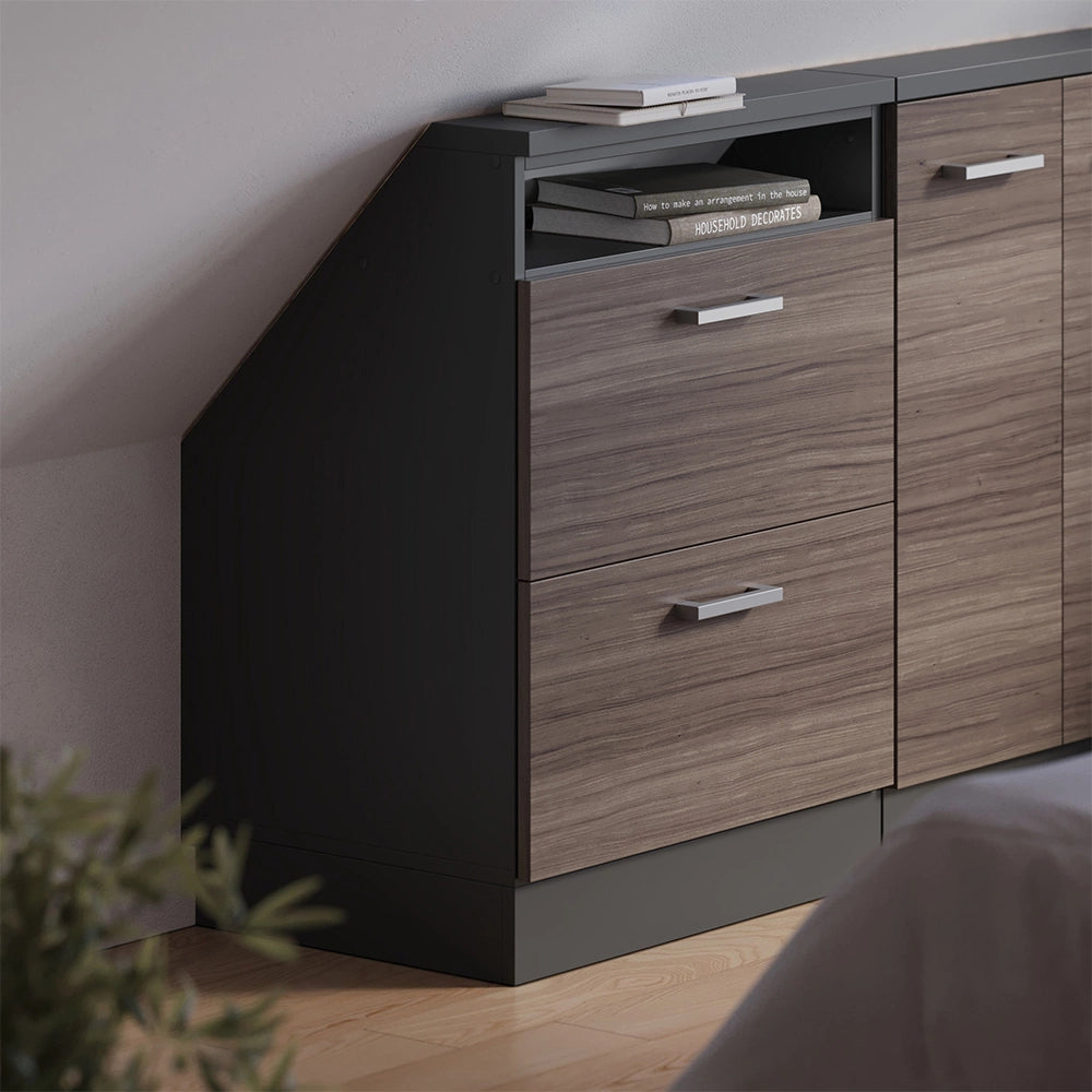 Mobile sottotetto Rion Grigio nobile/Antracite con 2 cassetti Vicco