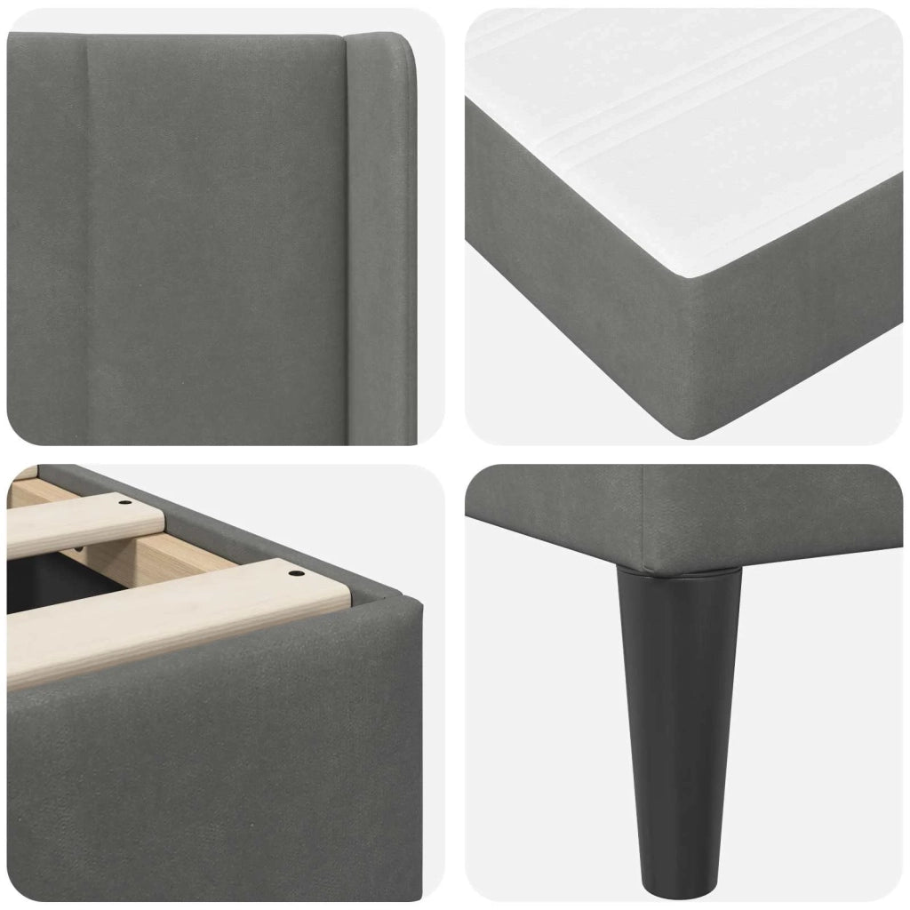 Struttura letto con materasso Grigio Scuro 80 x 200 cm Velluto