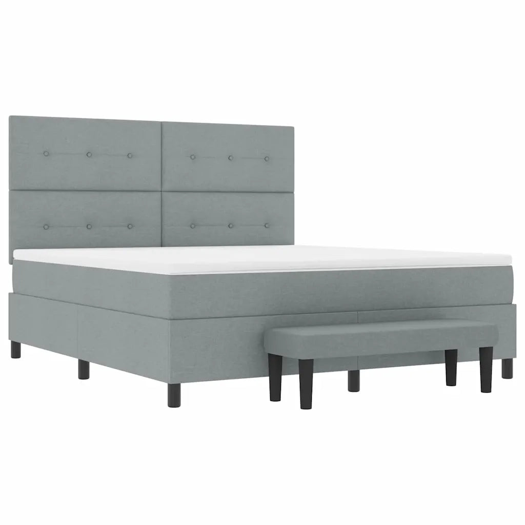 Letto a molle con testiera Grigio chiaro 180 x 200 cm Tessuto 3344086