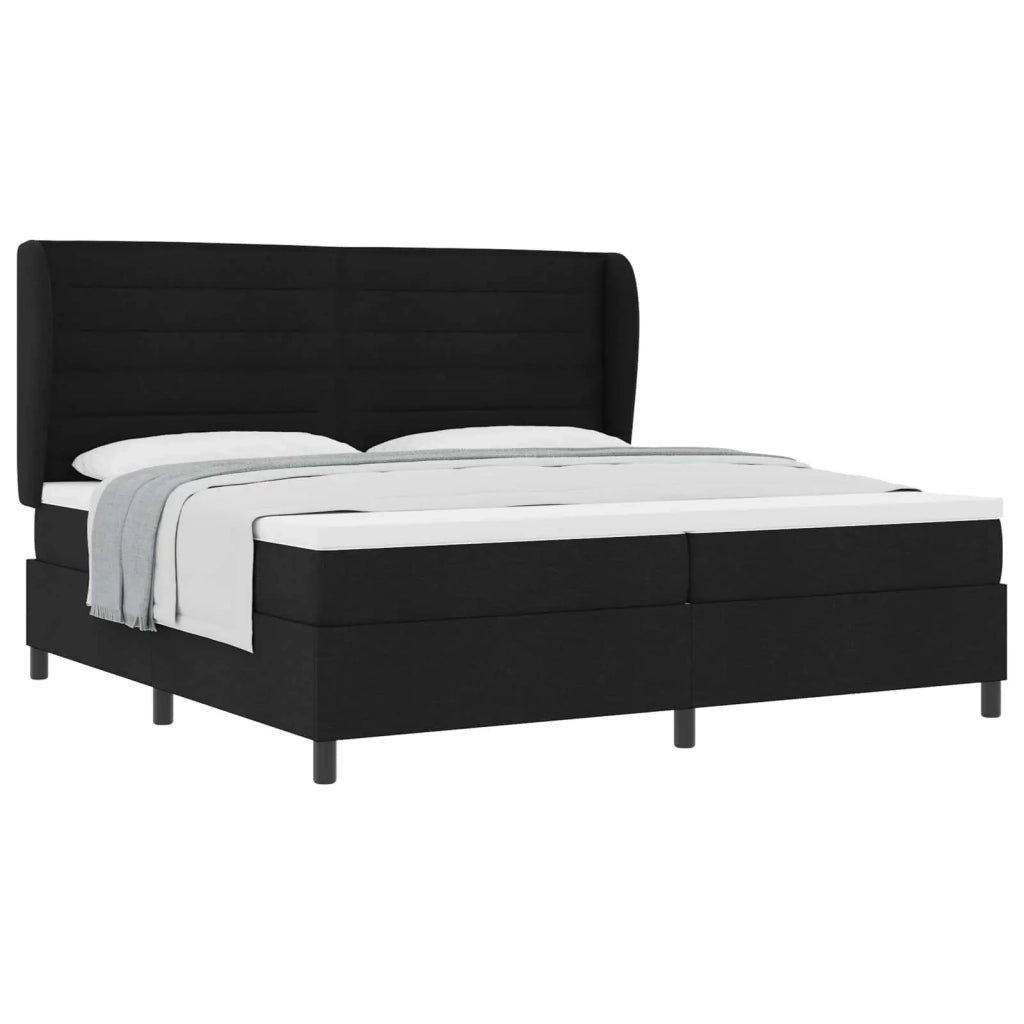 Letto a molle con materasso Nero 200 x 200 cm Tessuto 3340524