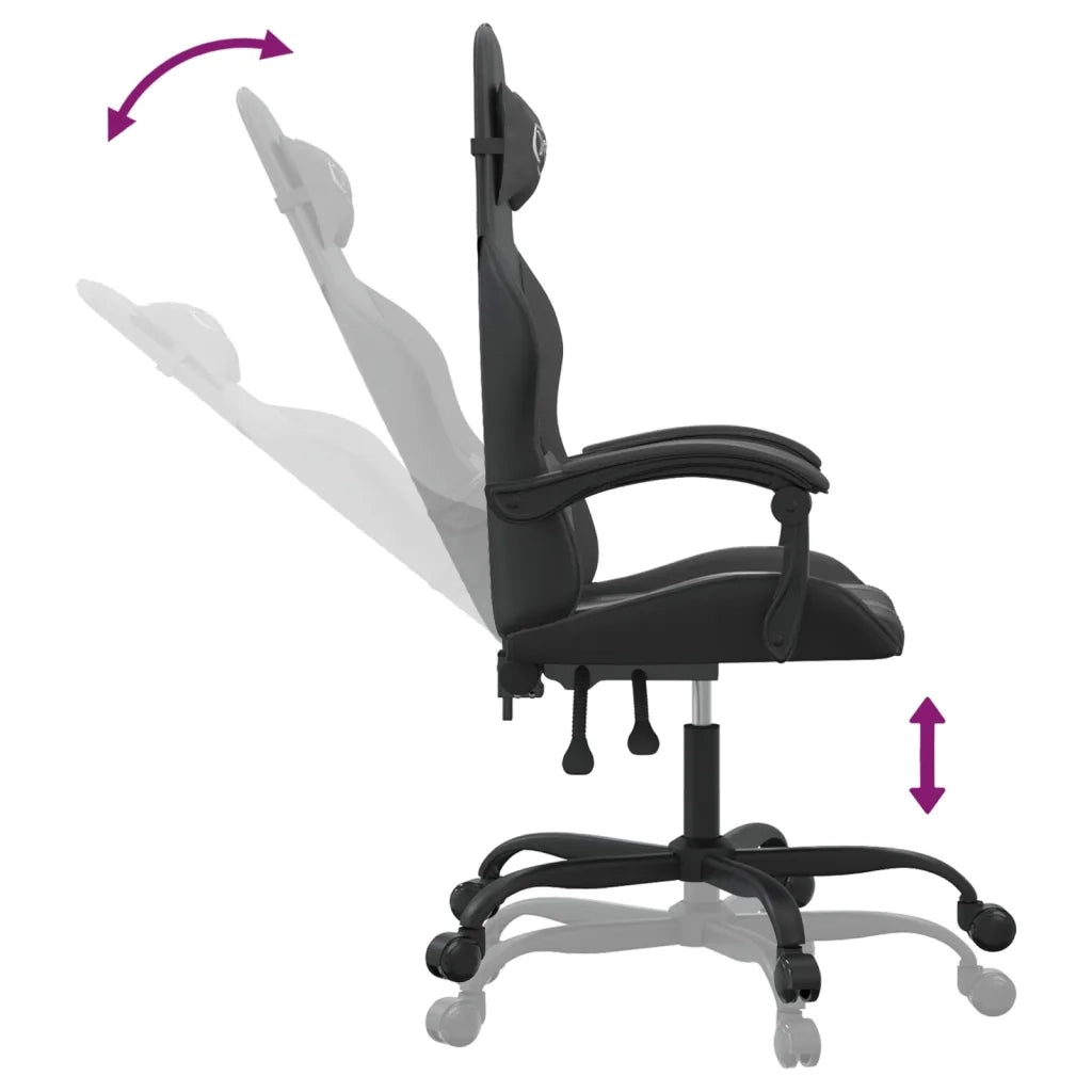 vidaXL Sedia da Gaming Nera in Similpelle