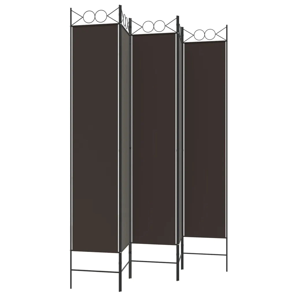 Divisorio a 5 Pannelli Marrone 200x220 cm in Tessuto cod mxl 58878