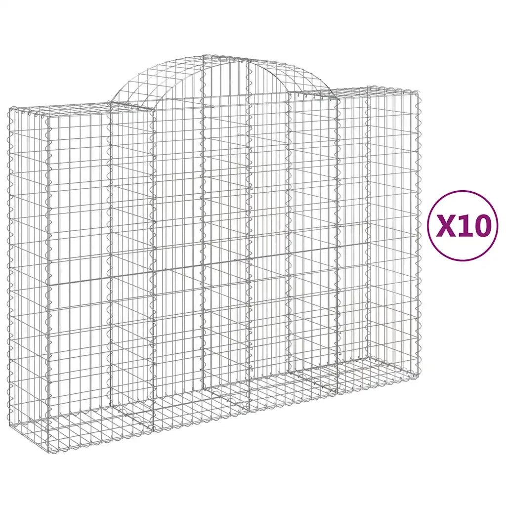 Cesti Gabbioni ad Arco 10 pz 200x50x140/160 cm Ferro Zincato 3146370