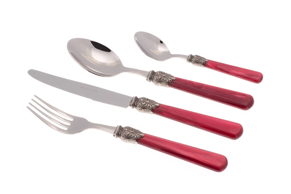 Servizio Set di Posate 24 Pezzi in Acciaio Inox Rivadossi Sandro Elena Bordeaux