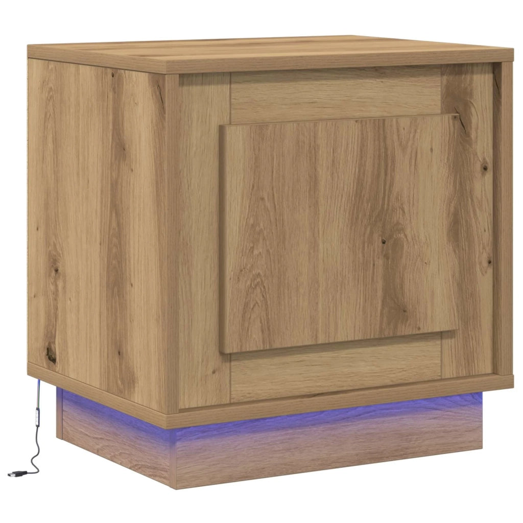 Comodino | Armadio da Notte | Mobiletto da notte Rovere artigianale 44 x 34,5 x 45 cm