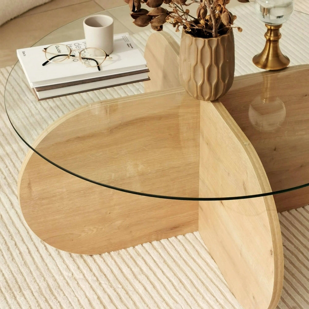 Nila, Tavolino da Salotto Portariviste, 75x75x35h cm Marrone Quercia