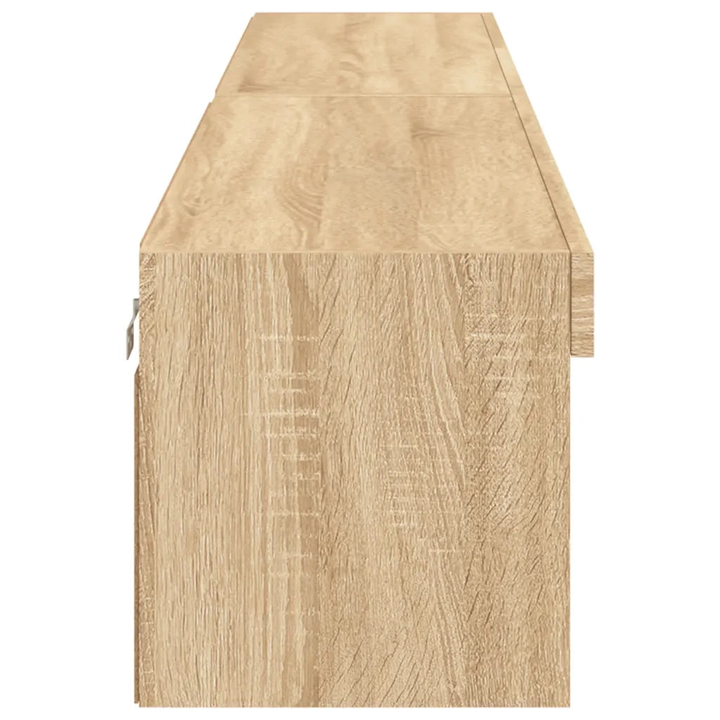 vidaXL Mobili TV con Luci LED 2pz Rovere Sonoma 100x30x30 cm