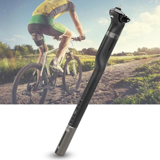 Penna per sella in fibra di carbonio 27,2 mm - Flessibile - Leggera - Facile da installare - Adatta per biciclette pieghevoli - Resistente agli urti - Penna per sella