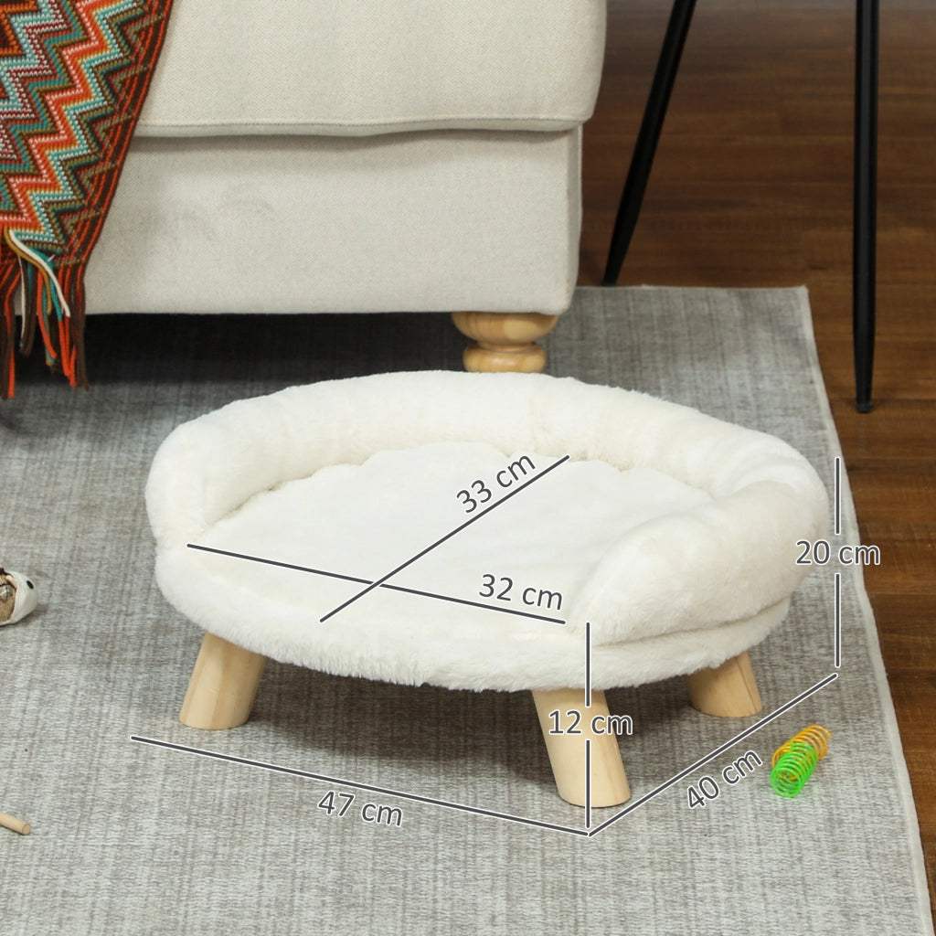 Letto per Animali Domestici Gatti Cani ¨C zephmum ¨C Plush Lavabile Crema Bianca 47x40x20cm