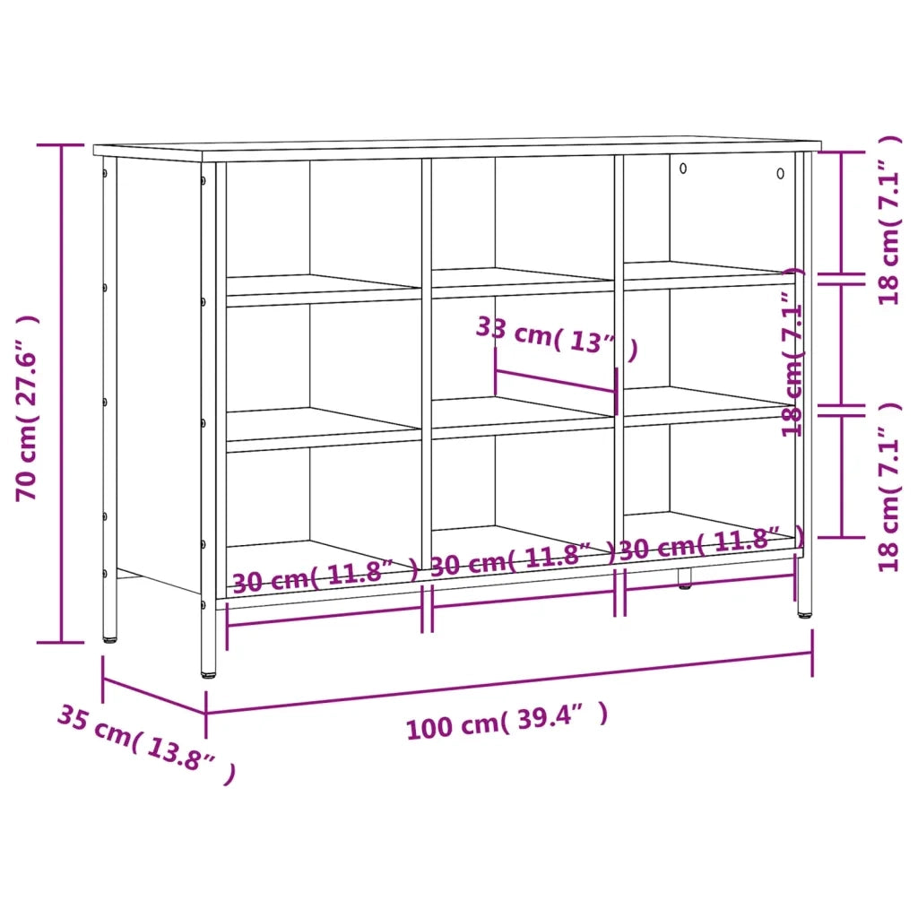 Scarpiera-Scaffale per scarpe Rovere Marrone 100x35x70 cm in Legno Multistrato