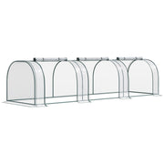 Serra da Giardino Mini Tunnel per Pomodori ¨C zephmum ¨C Verde Trasparente 3 Finestre 350x100x80 cm