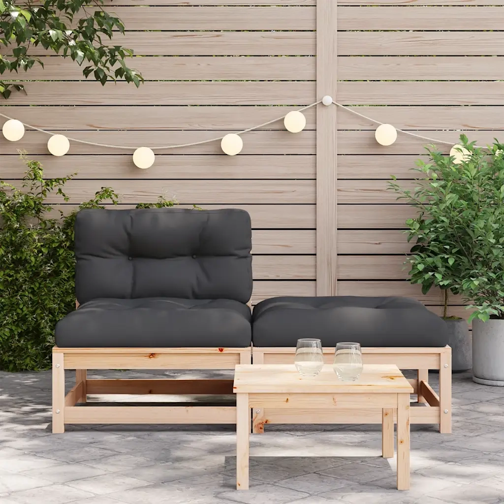 Divano da Giardino Senza Braccioli con Cuscini e Poggiapiedi 838125